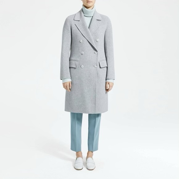 Theory Jackets & Blazers - Theory Double-Breasted Coat in Double-Face Wool-Cashmere